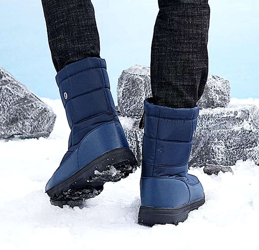 Chaussures d'hiver robustes et imperméables pour hommes et femmes, garantissant chaleur et confort.