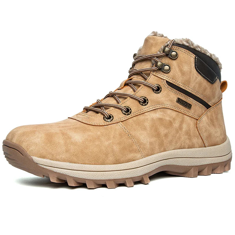 Bottes de neige hivernales style unisexe, imperméables, chaudes avec doublure peluche pour un confort optimal.