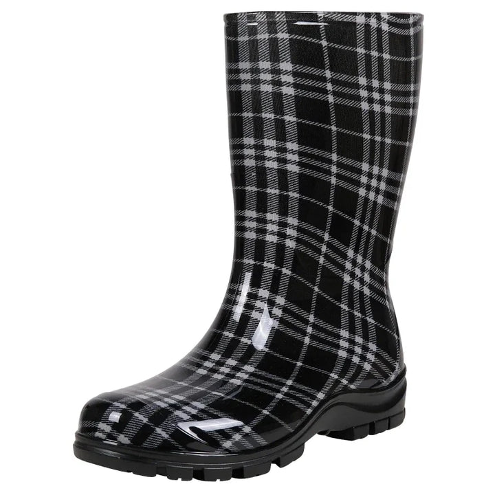 Bottes de pluie femme, modèle sophistiqué, allient imperméabilité, confort et style.