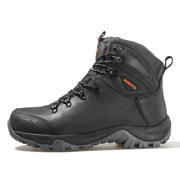 Bottes de randonnée hommes en cuir, imperméables et chaudes, offrant confort et performance pour l'extérieur.