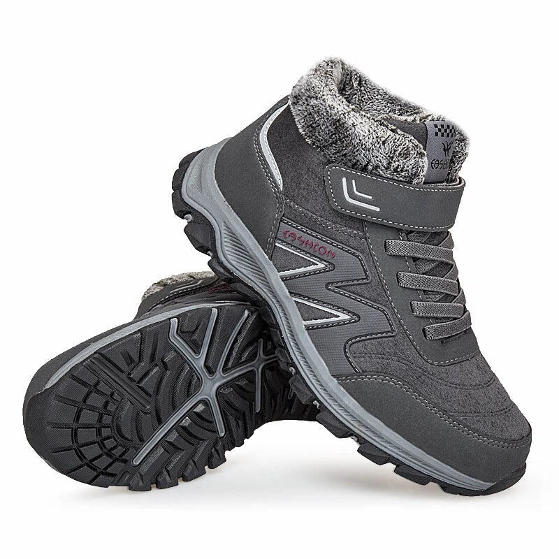 Bottes sportives de randonnée montantes, confortables et chaudes grâce à la peluche, idéales pour l'extérieur en hiver.