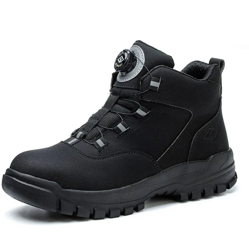 Bottes de sécurité imperméables homme/femme, embout acier & anti-perforation, confortables, bouton rotatif.