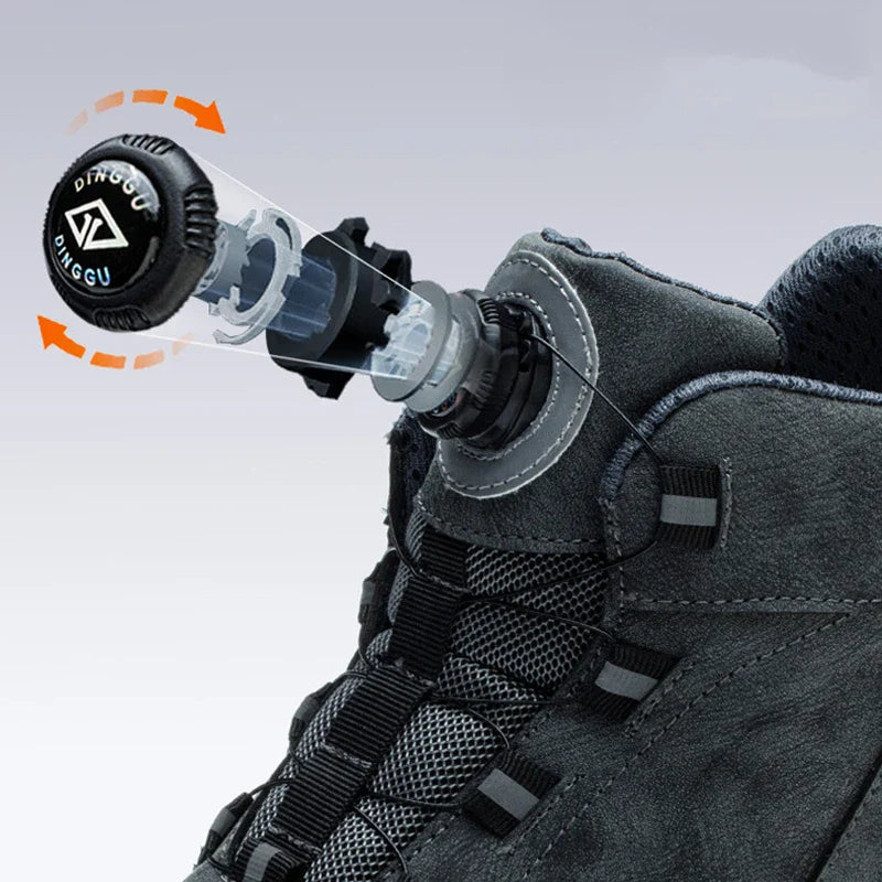 Bottes de protection robustes pour travail, embout acier, imperméables et confortables pour hommes et femmes.
