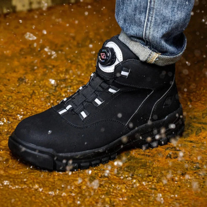 Bottes de sécurité homme/femme antidérapantes et imperméables, idéales pour environnements de travail humides.