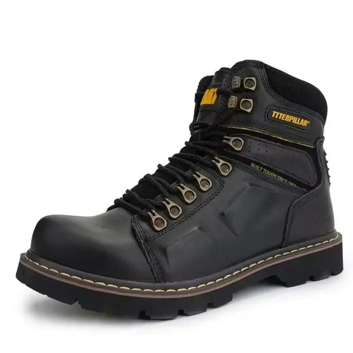 Bottes de sécurité unisexe en cuir, confortables, antidérapantes et anti-écrasement, idéales pour travail/randonnée.