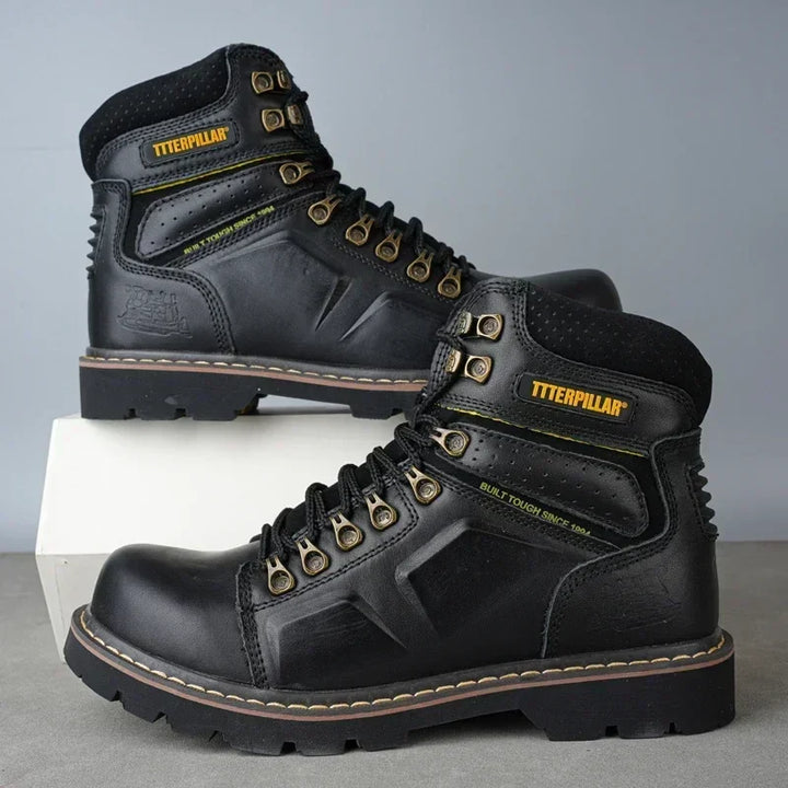 Bottes de sécurité en cuir unisexe, confortables et polyvalentes, parfaites pour le travail, la randonnée et l'aventure.