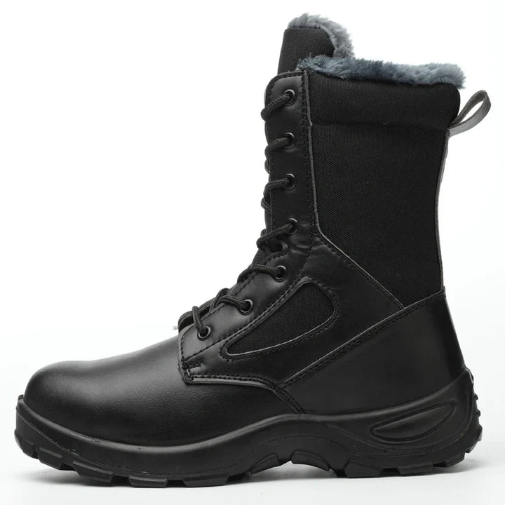 Bottes de sécurité unisexes avec embout acier, chaudes et imperméables, idéales pour le travail en hiver.