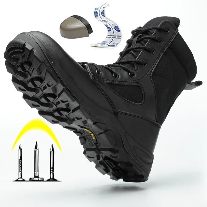 Bottes de travail pratiques, embout acier, chaudes et antidérapantes pour hommes et femmes en hiver.