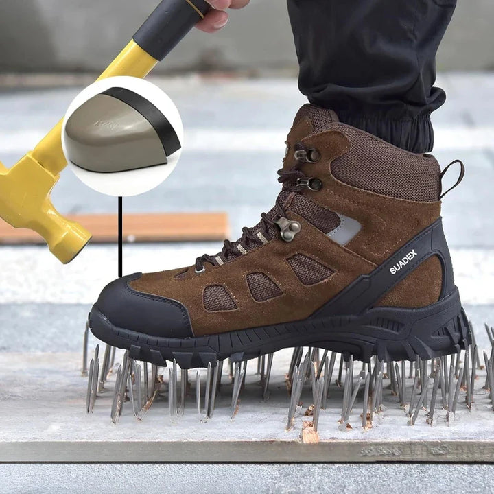 Chaussures de sécurité indestructibles avec protection acier, confortables pour le travail et la randonnée.