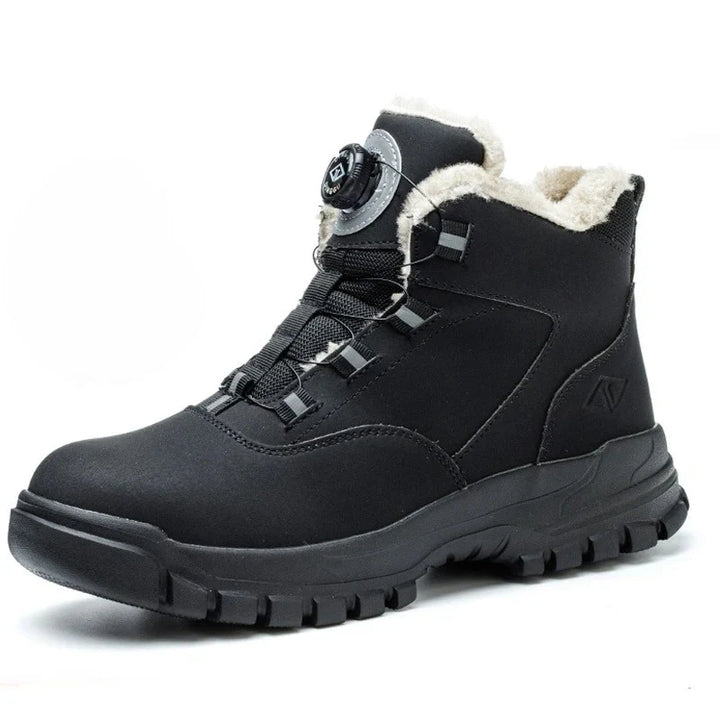 Bottes de travail Parker fourrées, imperméables, pour homme/femme, avec bouton rotatif et embout acier.