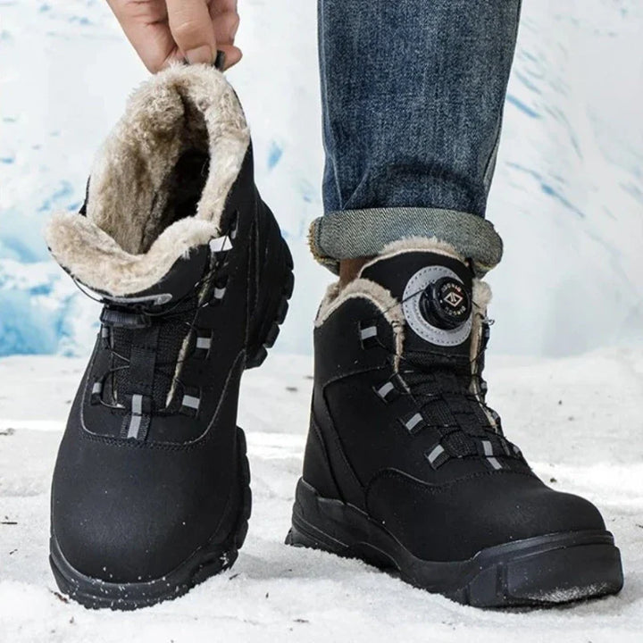 Bottes de travail imperméables et chaudes, avec doublure fourrée et embout de protection acier, homme/femme.