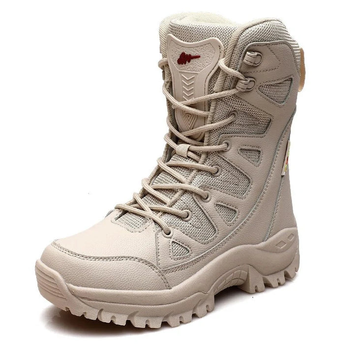 Bottes de trekking tactiques unisexe, imperméables et antidérapantes pour randonnée et aventure.