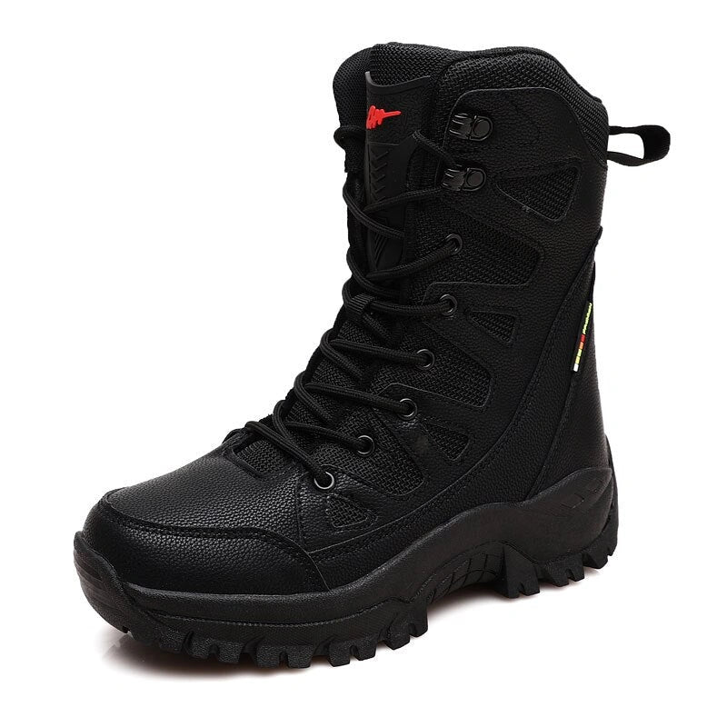 Bottes d'aventure tactiques unisexe, imperméables et antidérapantes. Prêtes pour le trekking et l'extérieur en hiver.