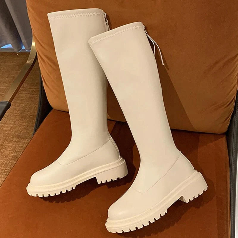 Bottes d'hiver femme, hautes et chaudes, offrant un style élégant et une protection imperméable.