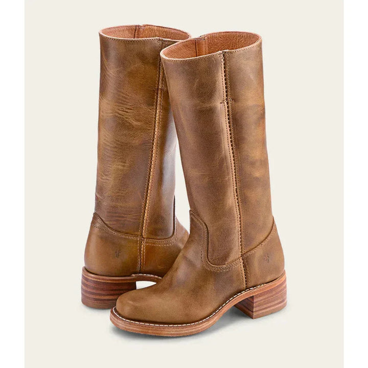 Bottes hautes femmes, talon bloc, bout carré. Design élégant et confortable.