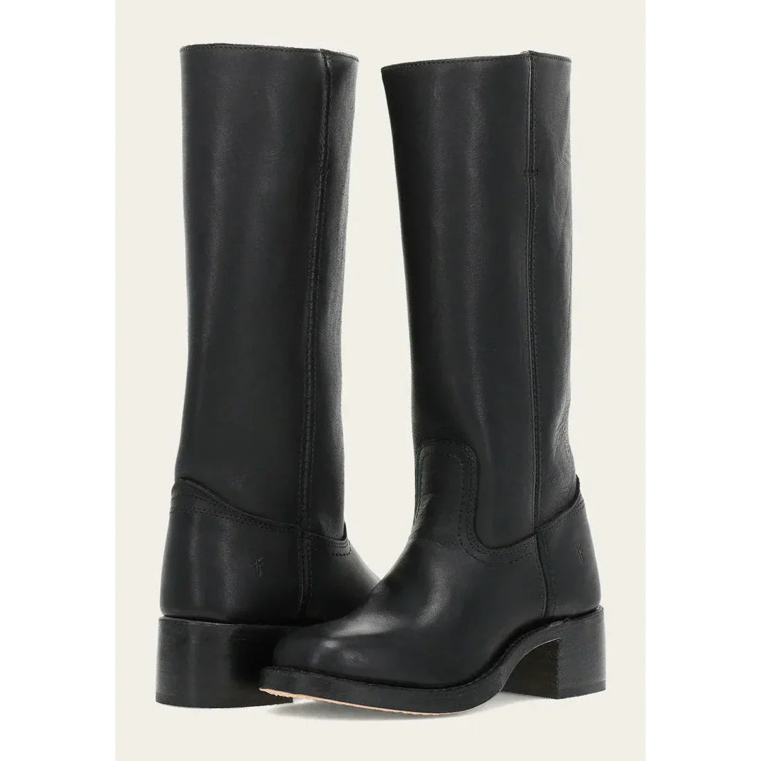 Bottes hautes femmes, talon bloc, bout carré. Design élégant et confortable.