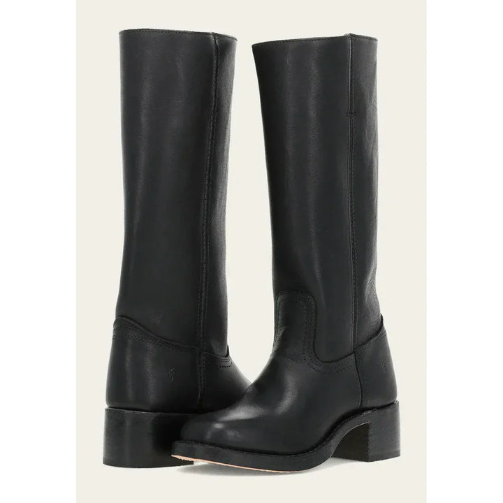 Bottes hautes femmes, talon bloc, bout carré. Design élégant et confortable.