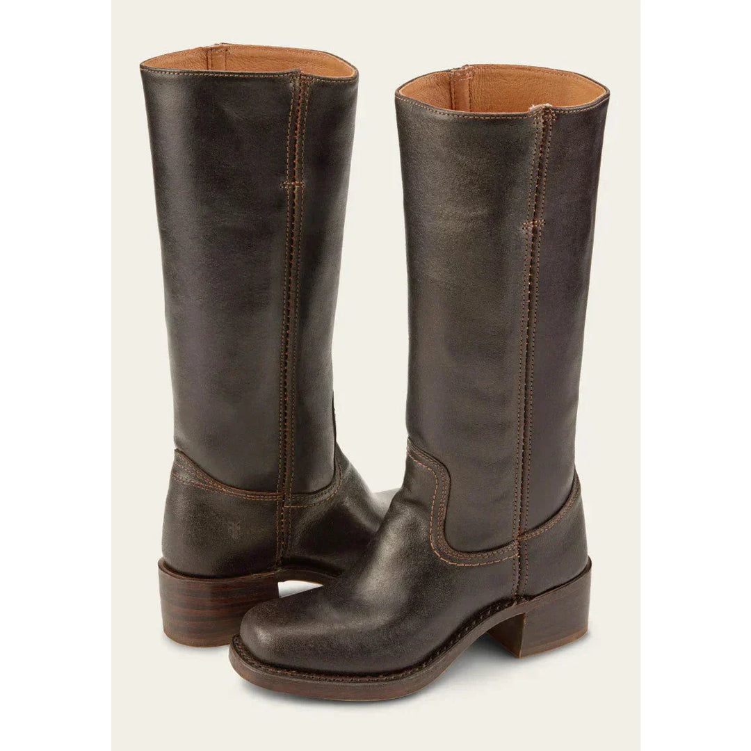 Bottes hautes femmes, talon bloc, bout carré. Design élégant et confortable.