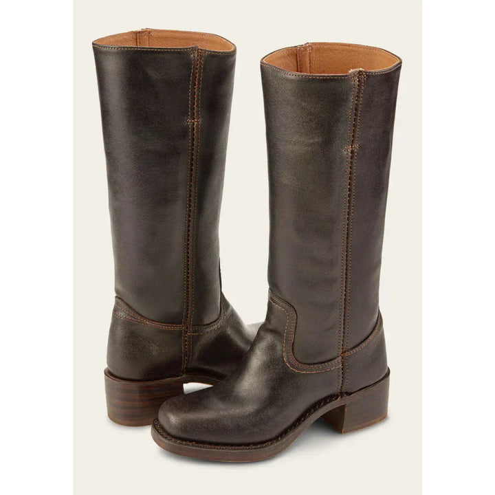Bottes hautes femmes, talon bloc, bout carré. Design élégant et confortable.