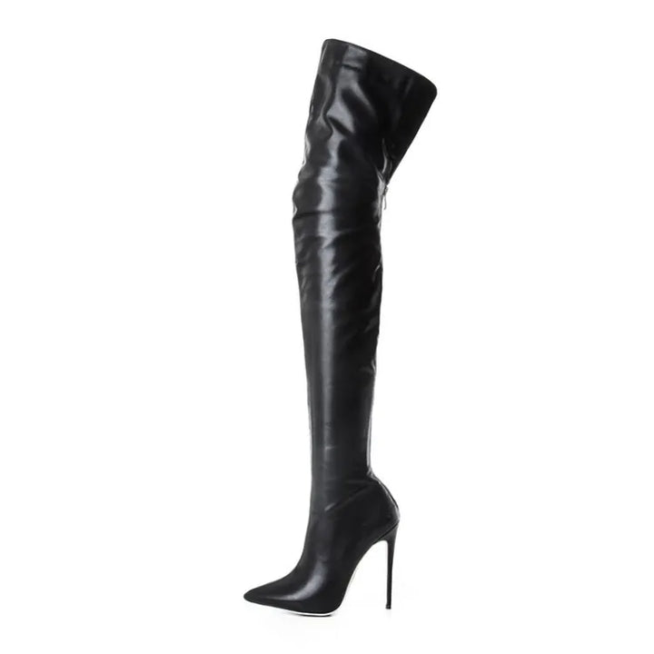 Bottes hautes femmes, talon haut élégant, dessus du genou.