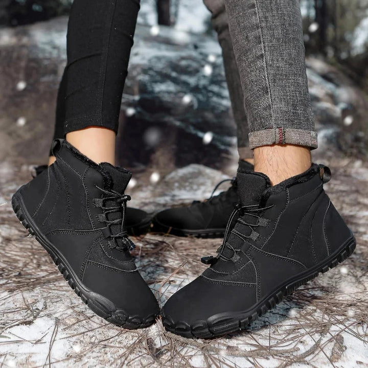 Bottes hiver chaudes pieds nus, imperméables, fourrées, antidérapantes, pour hommes et femmes.