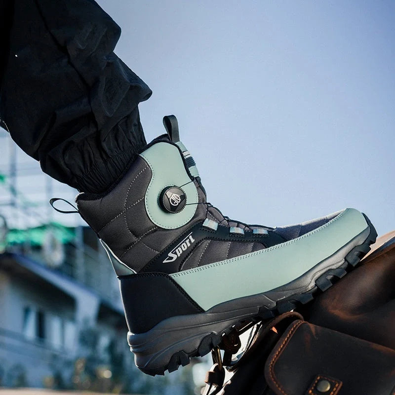 Bottes homme pour l'hiver, chaudes, imperméables et antidérapantes, conçues pour la neige et le confort.
