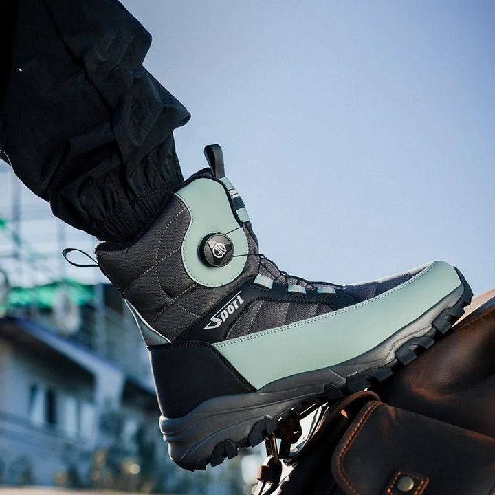 Bottes homme pour l'hiver, chaudes, imperméables et antidérapantes, conçues pour la neige et le confort.