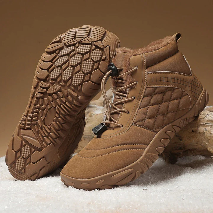 Bottes chaudes hiver pour hommes, imperméables et doublées fourrure, offrant un confort pieds nus exceptionnel.