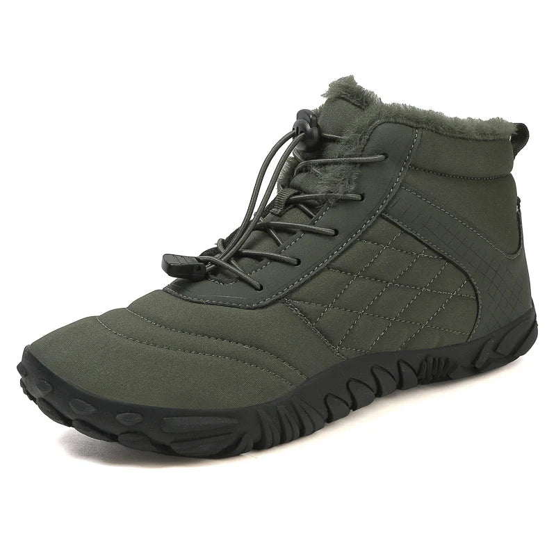 Bottes chaudes hommes doublées fourrure, imperméables et respirantes, pour une sensation pieds nus même en hiver.