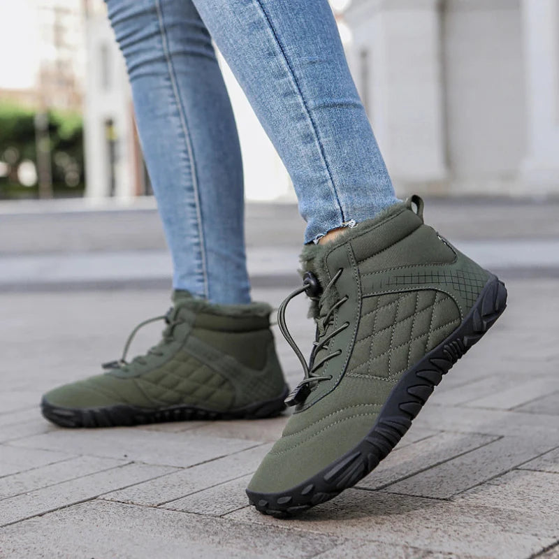 Chaussures d'hiver hommes décontractées, confort pieds nus, résistantes à l'eau et antidérapantes pour la neige.