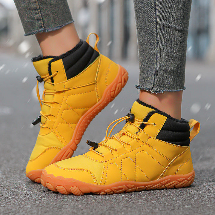 Bottes hiver chaudes imperméables pieds nus, confortables et antidérapantes pour hommes et femmes.