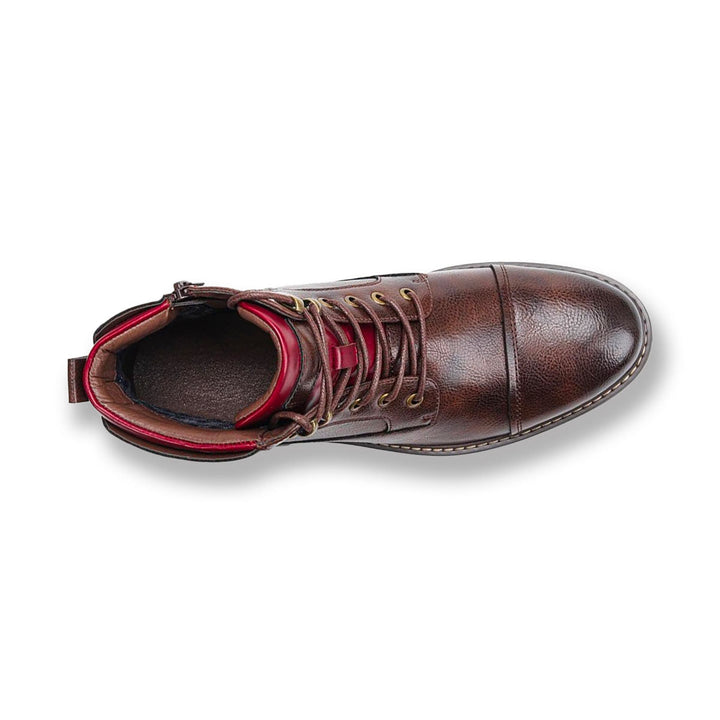 Bottes homme en cuir, style Oxford.  Design élégant et classique, pour un look raffiné.