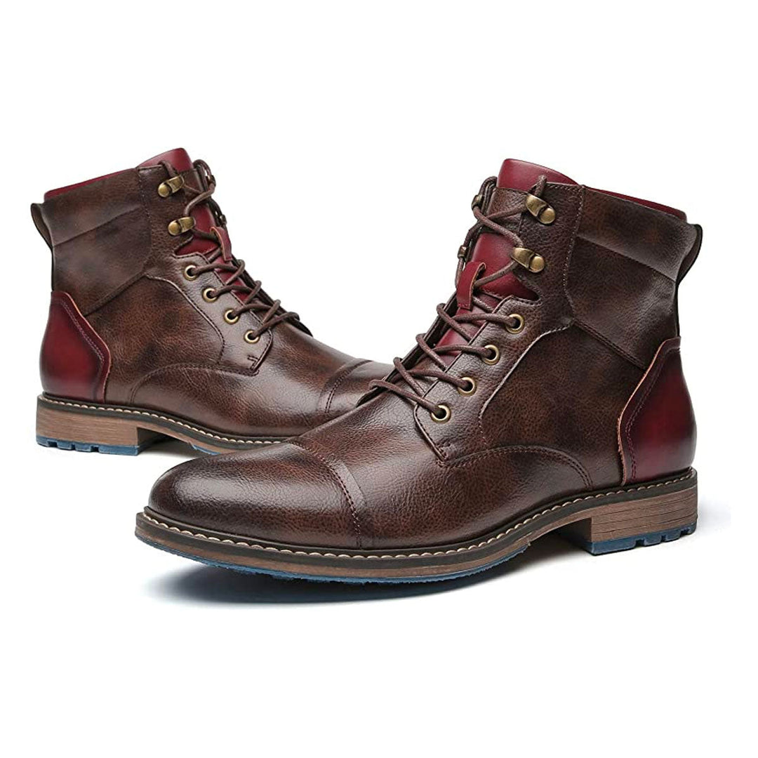 Bottes homme en cuir, style Oxford.  Design élégant et classique, pour un look raffiné.