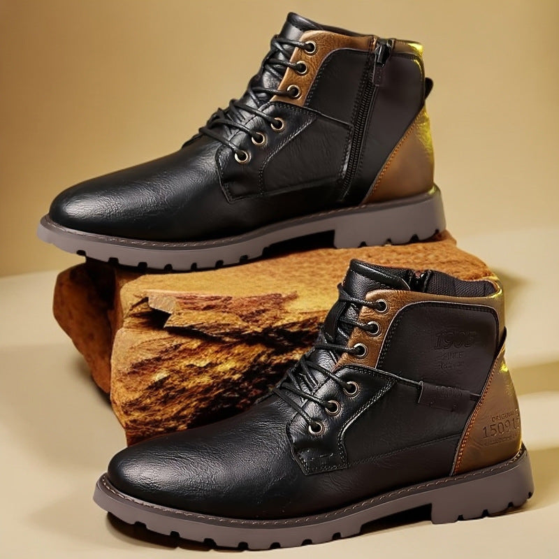 Bottes hommes décontractées et antidérapantes, idéales pour la randonnée légère et le style urbain.