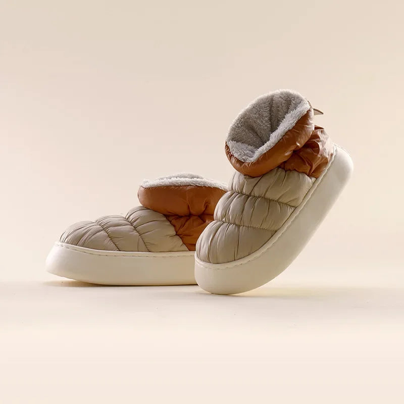 Robustes bottes d'hiver imperméables, chaudes et confortables, offrant protection pour hommes et femmes.