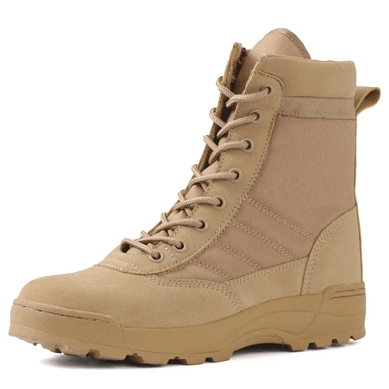 Bottes de trekking militaires respirantes et légères, parfaites pour le travail ou la randonnée en extérieur.