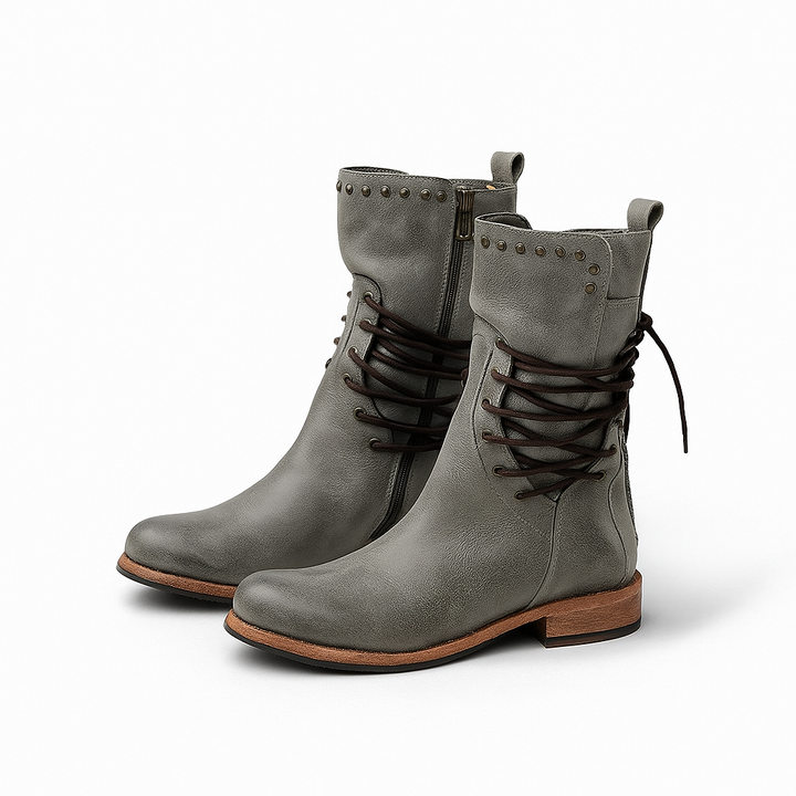 Chaussures femmes montantes élégantes, avec lacets, pour un confort optimal en automne et hiver. Tendance.