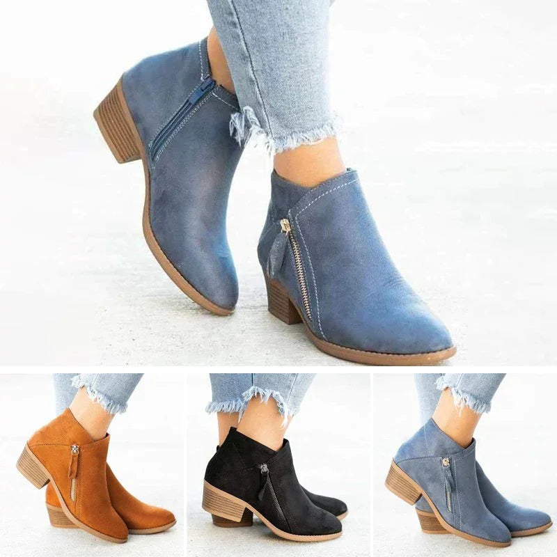 Bottes orthopédiques élégantes pour femmes, offrant confort et stabilité. Parfaites pour l'automne et le quotidien.