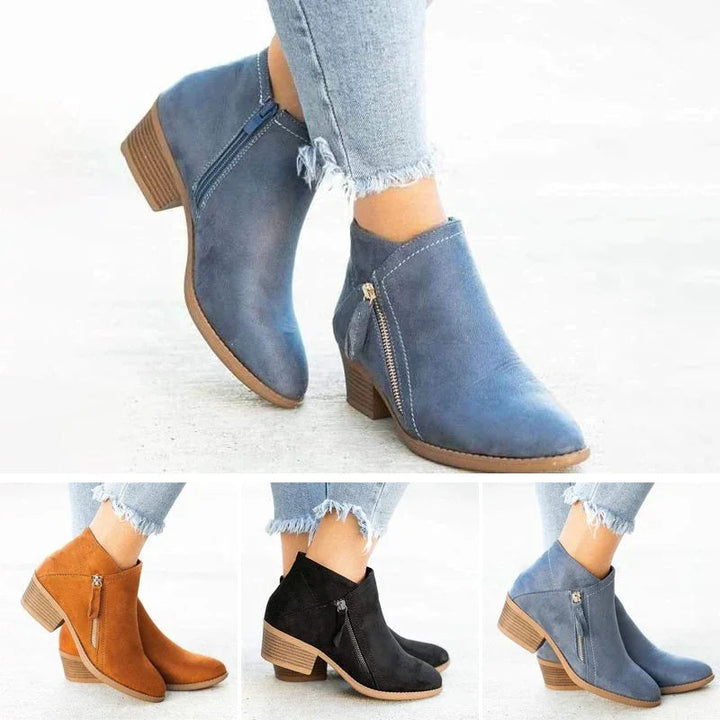 Bottes orthopédiques élégantes pour femmes, offrant confort et stabilité. Parfaites pour l'automne et le quotidien.