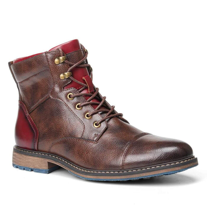 Bottes Oxford homme robustes en cuir, avec lacets, incarnant un style classique intemporel pour une mode élégante.