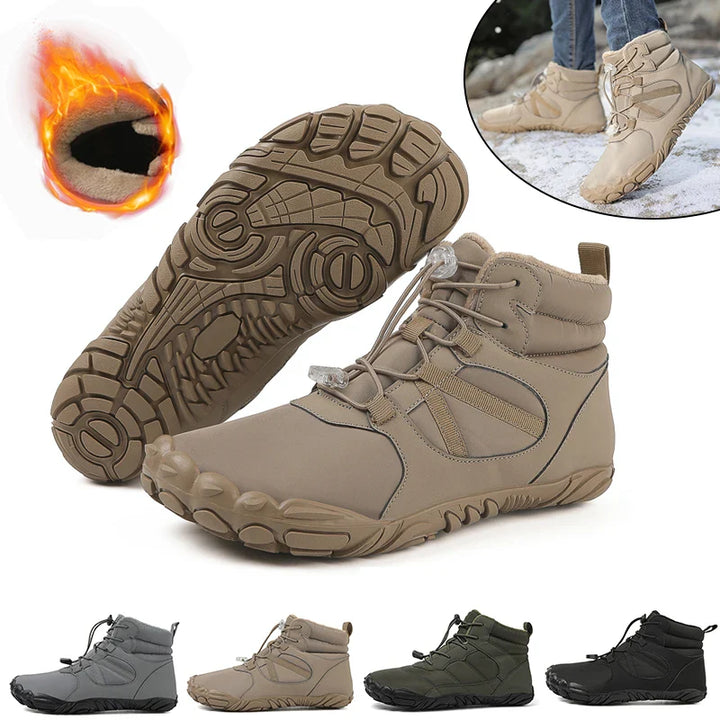 Bottes chaudes pieds nus unisexes, imperméables et respirantes, assurant confort et protection en hiver.