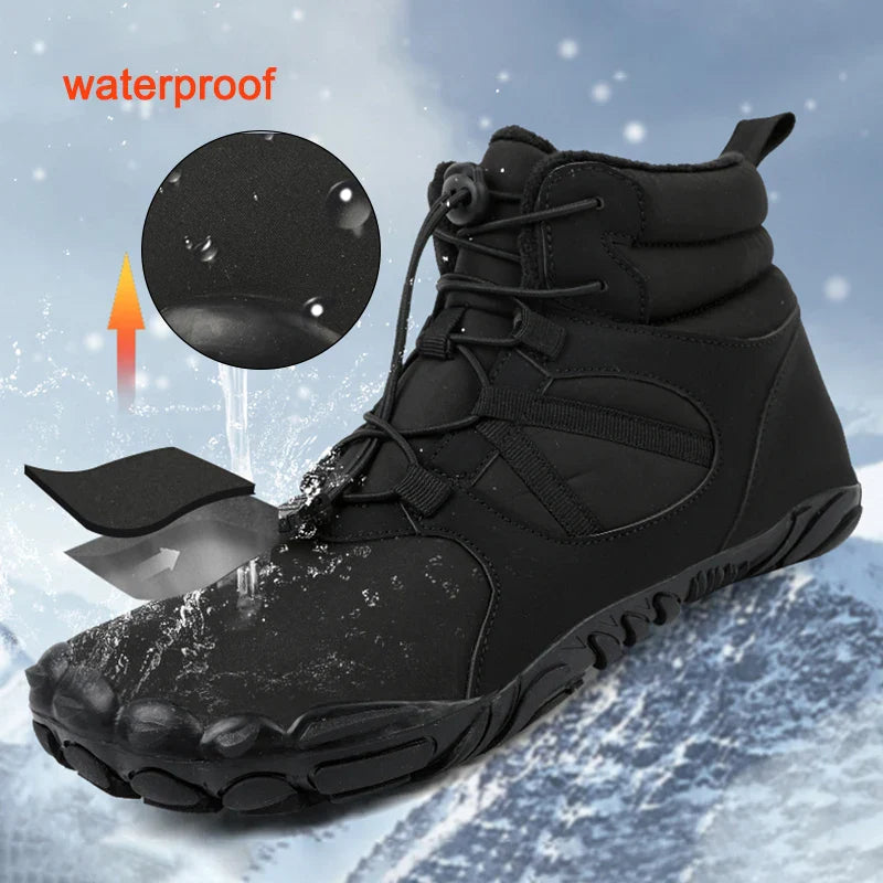 Bottes gris imperméables unisexes, confortables et antidérapantes, parfaites pour l'hiver froid et la neige.