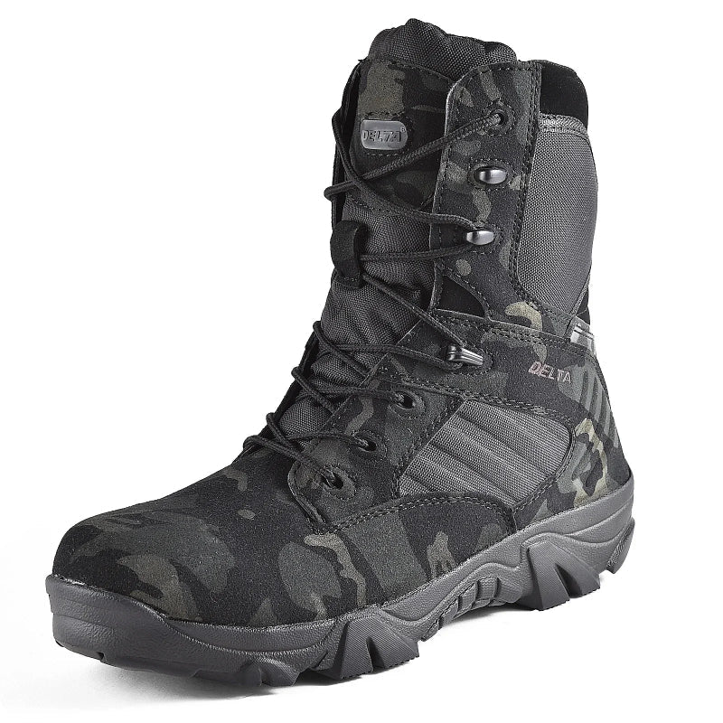 Bottes tactiques robustes pour hommes, idéales randonnée et activités outdoor.