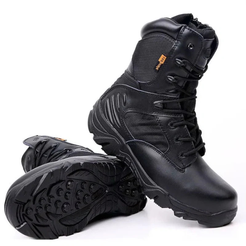 Bottes tactiques hommes haute performance, conçues pour randonnée et usage militaire.