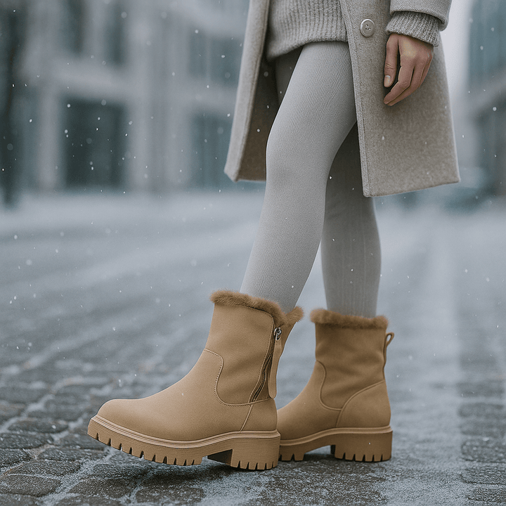 Élégantes bottes d'hiver pour femmes, design chic minimaliste, confort absolu pour affronter le froid.