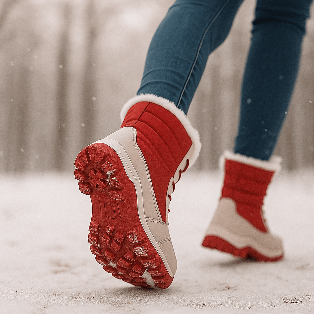 Chaussures hiver femmes: bottes matelassées Liorne noires. Thermiques, confortables et excellente adhérence.