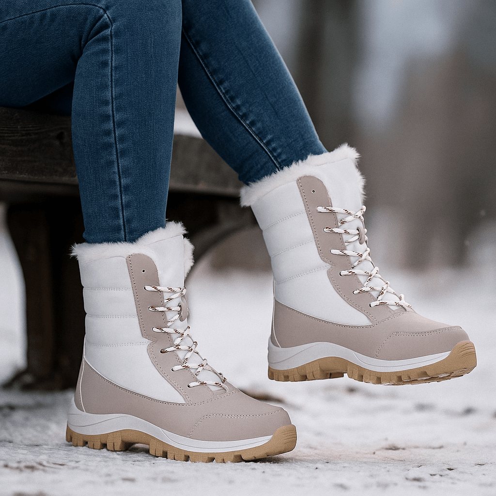 Mode hiver: bottes thermiques Liorne bleu marine matelassées pour femmes. Élégantes et chaudes.