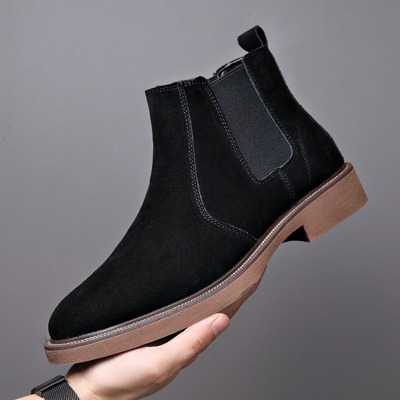 Bottines Chelsea homme couleur café. Chaussures entre-saison élégantes et confortables pour un style urbain.