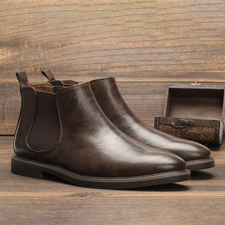 Bottines Chelsea homme, style classique.  Cuir, confortables et élégantes.