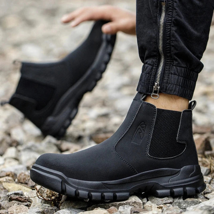 Élégantes bottines Chelsea de sécurité montantes pour hommes et femmes. Confort et protection au quotidien.